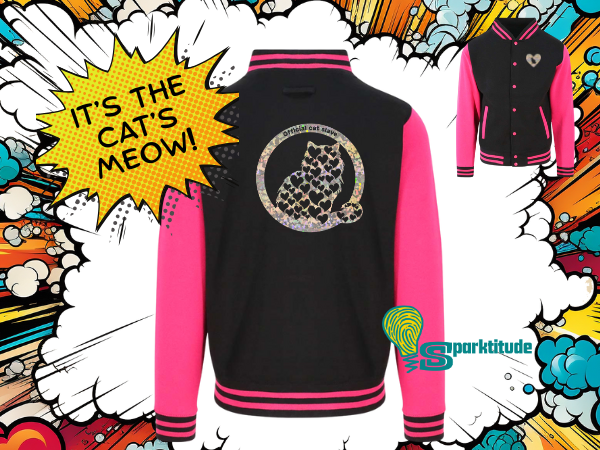 Official Cat Slave Love Hearts Varsity Jacket - Adult Sizes