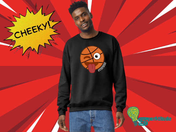 Winking Basketball Smiley Face Personalised Name Jumper - Adult Sizes