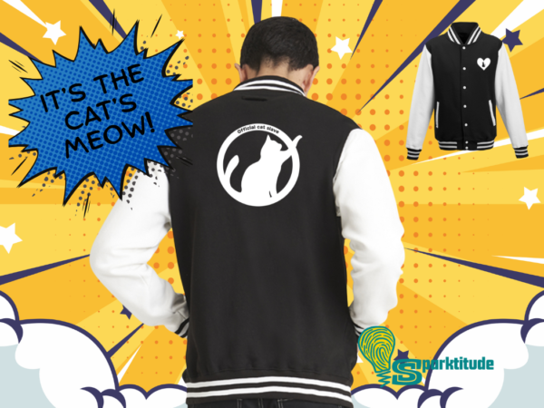 Love Cats Official Cat Slave (Shorthair Version)  Varsity Jacket - Adult Sizes - Image 2