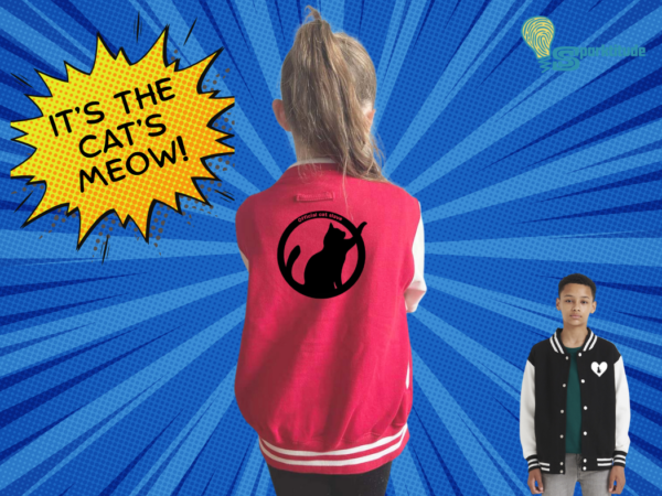 Love Cats Official Cat Slave (Shorthair Version) Varsity Jacket - Children’s Sizes - Image 2