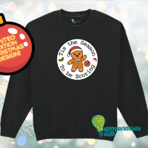 Gingerbread Man Basketball Christmas Sweatshirt - Adult Sizes