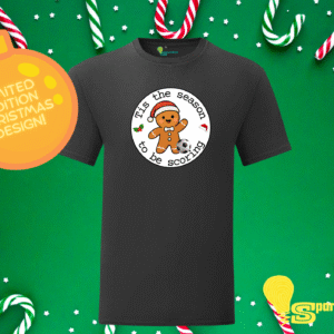 Gingerbread Man Football Christmas T-Shirt - Adult Sizes