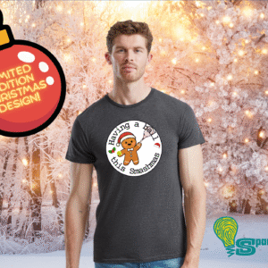Gingerbread Man Tennis Christmas T-Shirt - Adult Sizes